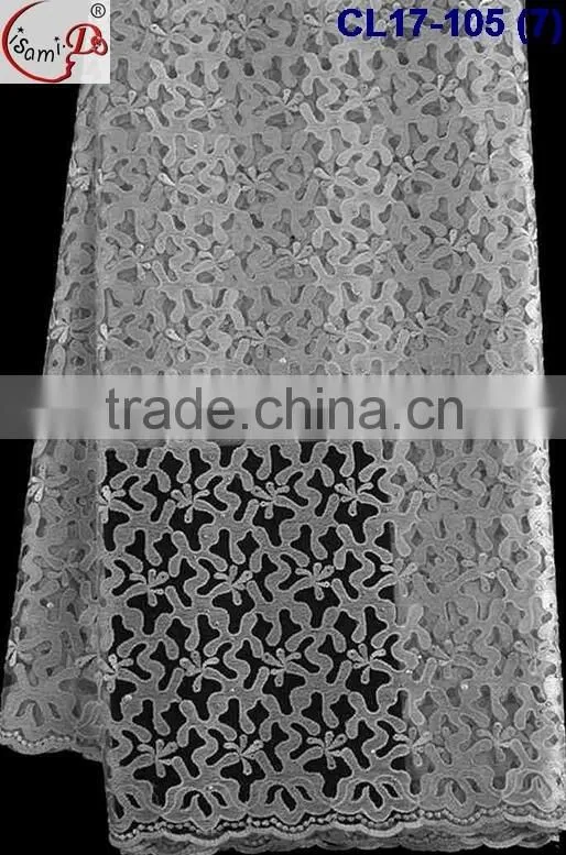 Chowleedee CL17-105 Royal blue tulle french lace fabric,top quality french lace material for dress