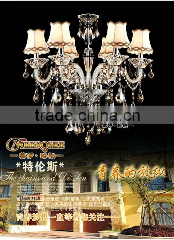 Noble Shades Wrought Iron Chandelier Crystal Pendant Light MD8752-L10+5