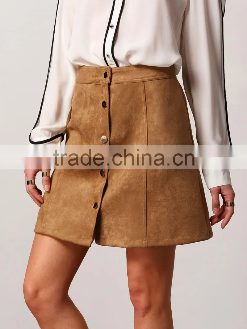 suede ladies designer skirt suits