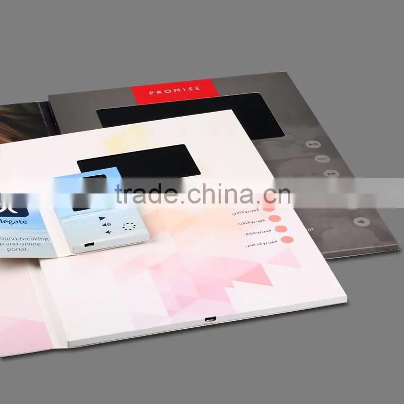 Customized 4C paper printing video brochure cards