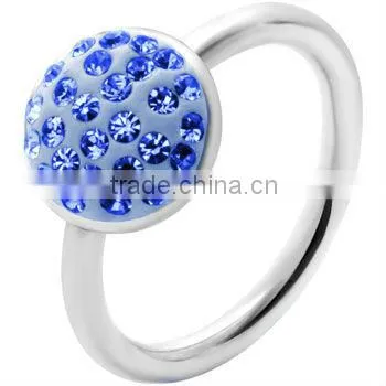 16 Gauge 3/8" Red Heart Crystal Ice Captive Belly Ring