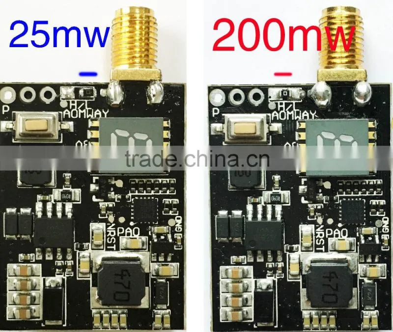 AOMWAY 5.8Ghz TX25 DC6-28V 40CH 25MW/200MW Adjustable FPV Transmitter