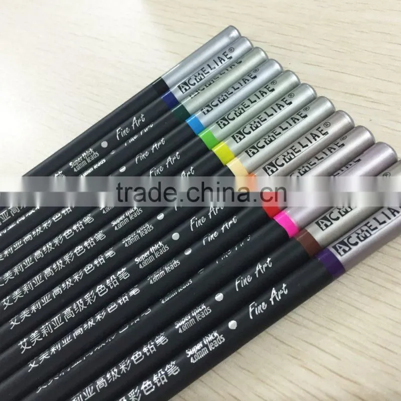 7" standard size round shape high quality 4.0mm color pencil with dipped end