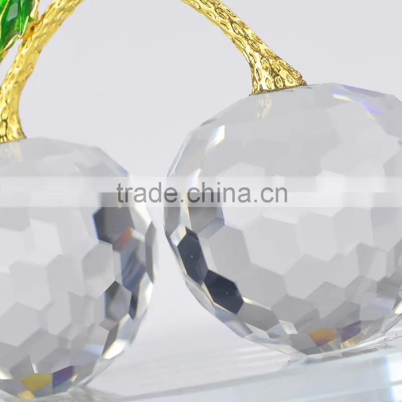 Crystal k9 glass decorative glass apple with base for wedding gifts