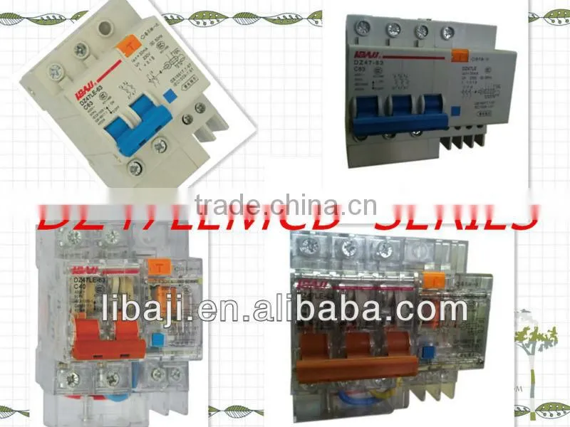 DZ47LE-63 3P, Earth leakage circuit breaker, Residual Current Circuit Breaker
