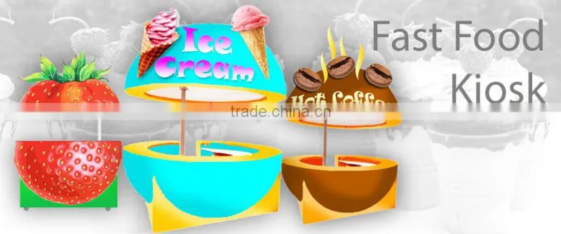 fruit kiosk food carts for sale, fiberglass kiosk made in China mobile kiosk