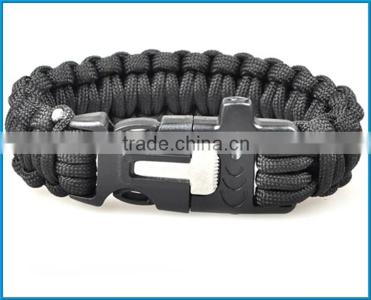 promotional plastic flint fire starter buckles, flint buckle, fire starter buckle with whistle for bracelet
