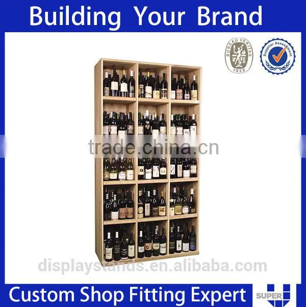 handmade wooden wine display cabinet storage rack