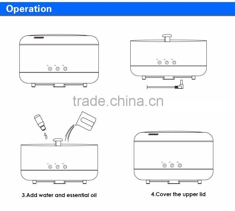 factory price wholesale large capacity 1000ml essential oil diffuser 7 color changing ultrasonic aroma diffuser
