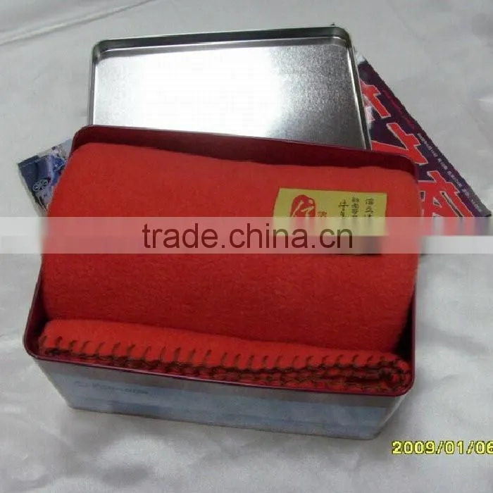 Wholesale Polyester Fleece Promotion Gift Blanket with Gift box packaging