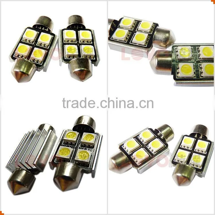 NEW 4smd 5050 car accessories canbus festoon led bulb light