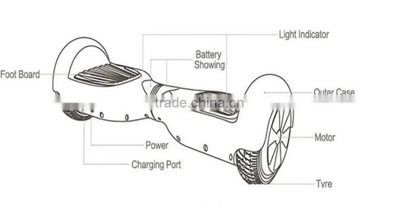 factory lowest price two wheel balance scooter with bluetooth and led light