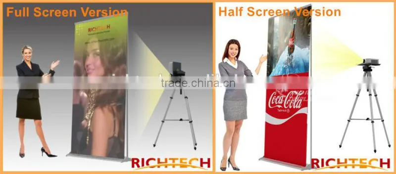 Retractable exhibition stand with aluminum profile and projection film for events, super market, exhibition