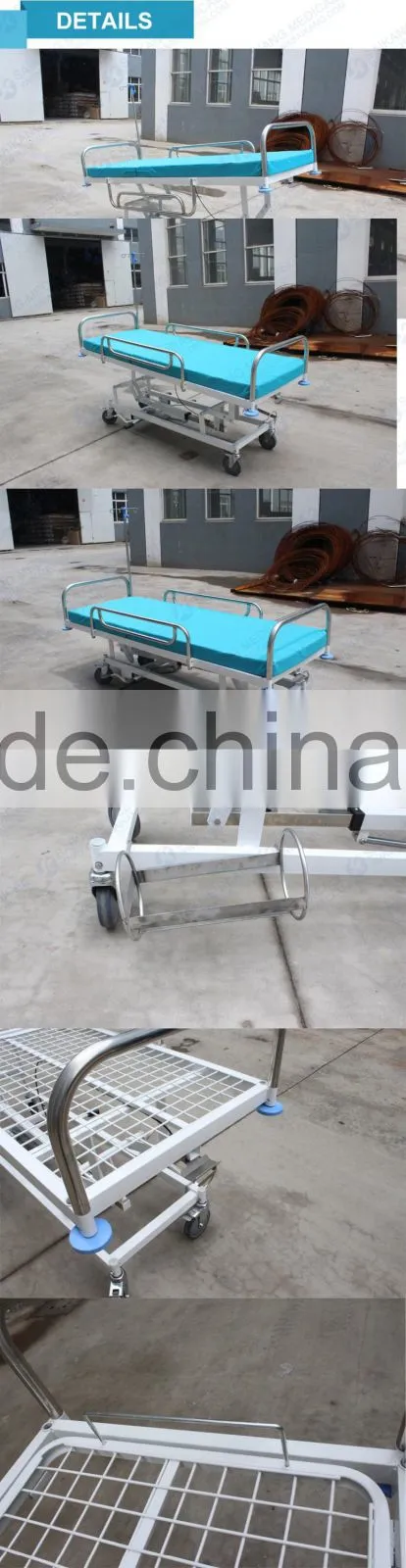 SKB038-3 Stainless Steel Hospital Patient Trolley