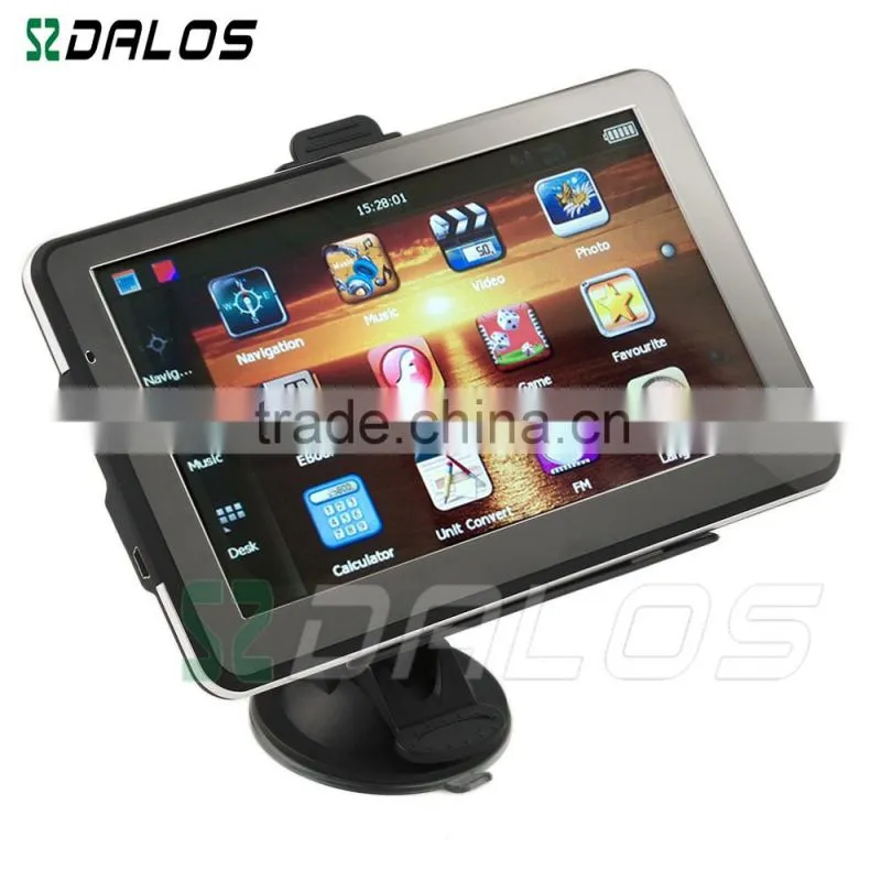 7 inch HD Screen CPU 800MHZ FM 128MB 4GB 2016 Maps Muli-languages Car GPS Navigation