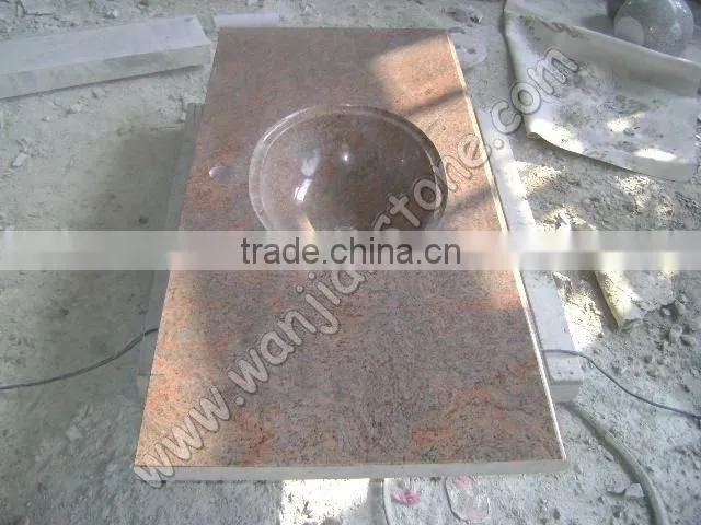 Granite veneer countertop