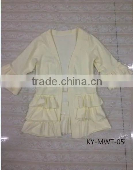 2015 latest long sleeves jacket stripe ruffle jackets baby clothes
