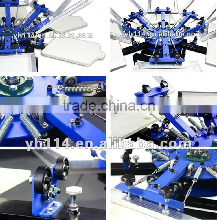 four color four station screen printing machine