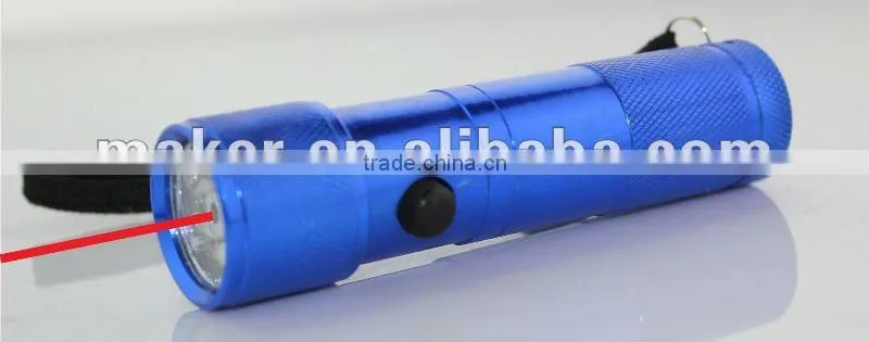 8 LED and 1pc laser Aluminum flashlight