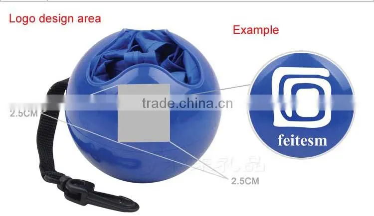 Promotion cheap logo foldable ball shopping bags