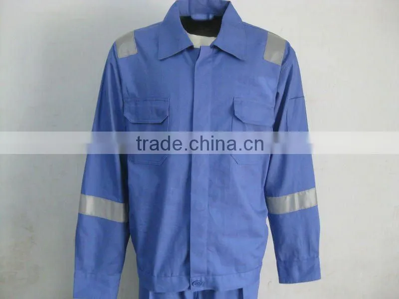 men blue reflective waterproof bolier suit