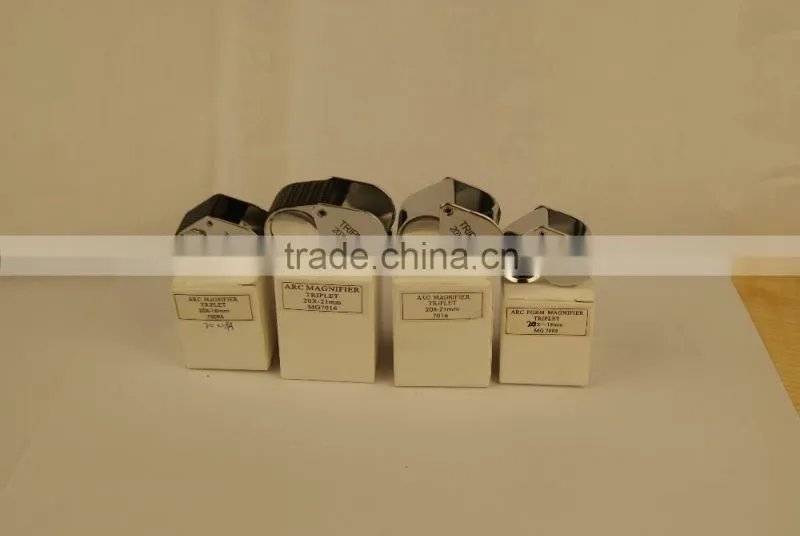 Nice appearance and small package 10X,15X,20X,30X heart loupe with leather bag