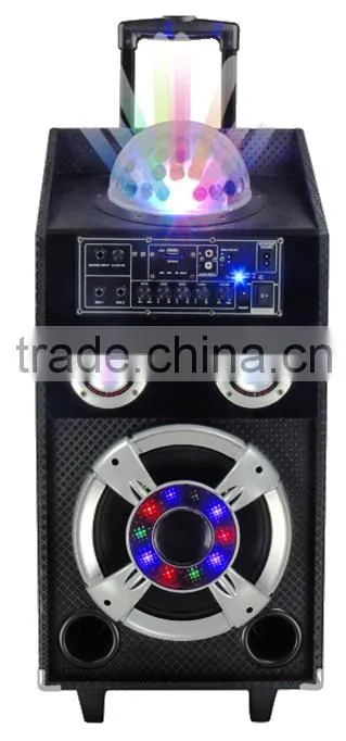 2016 hot sale wooden portable bluetooth speaker with colorful light