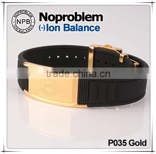 Noproblem P035G germanium luxury paracord casual elastic health negative ion cuff bracelet