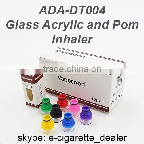 E cigarette 510 glass drip tip wholesale Acrylic and POM inhaler ADA-DT004