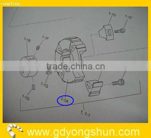 excavator rubber coupling 2418R660S001 for SK460-8/SK480LC-8 hydraulic pump