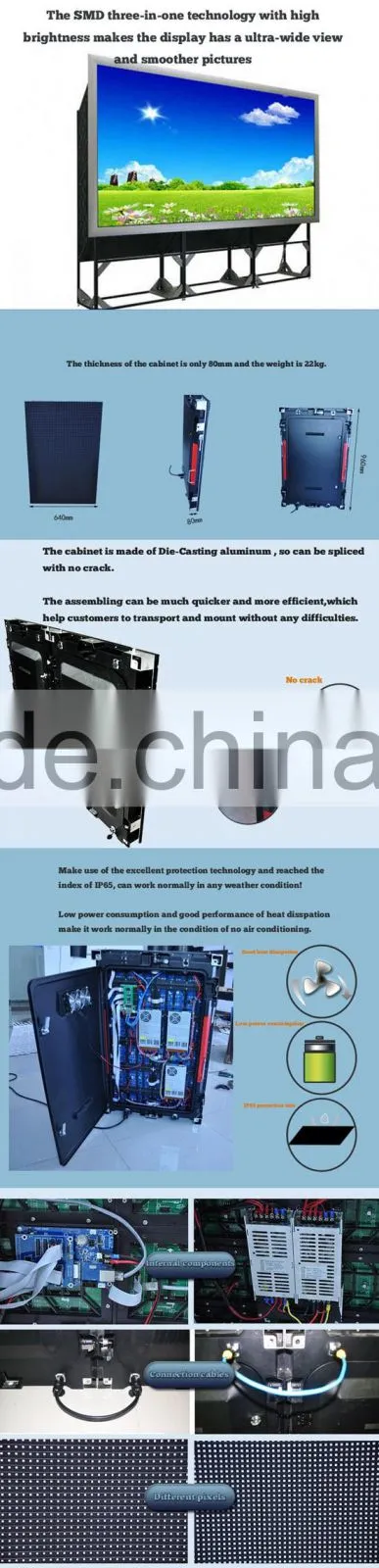 HD Full Color P10 Outdoor LED Matrix Display with Waterproof For Commercial Advertising