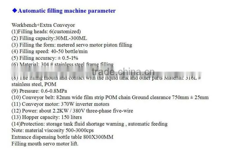 automatic linear liquid filling machine/ servo motor control piston piston filling machine