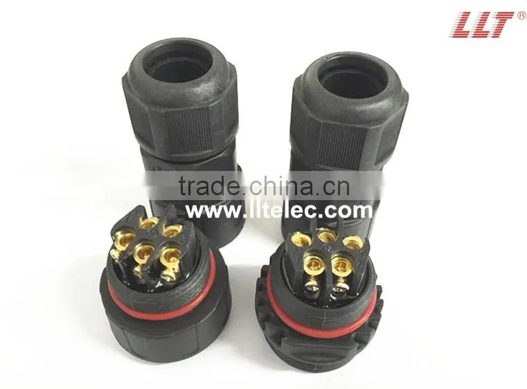 5 poles screw connection male to female waterproof connector