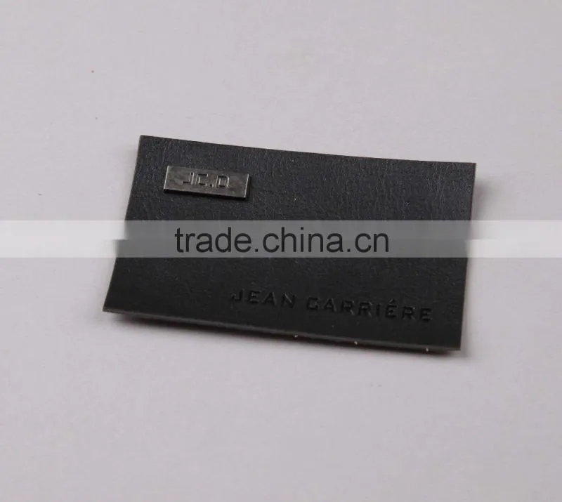 Personalised Embossed PU Leather Patches with Metal