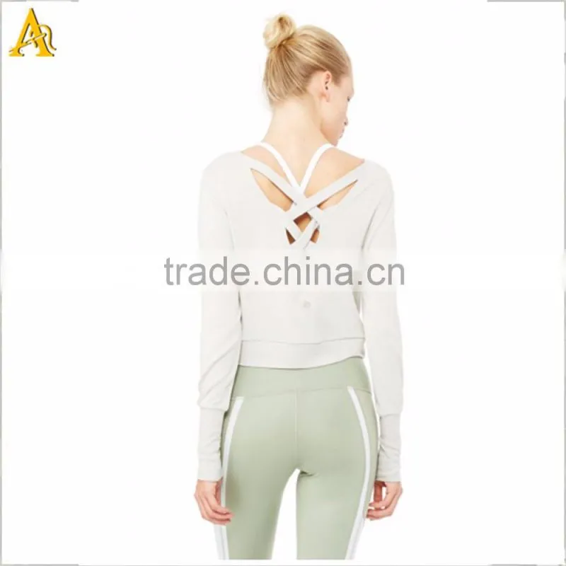 custom printing women blank long sleeve plain slim china t shirt factory