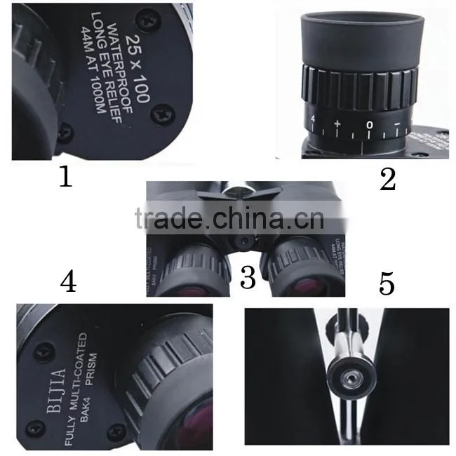 25X100 BAK4 coin operated binoculars
