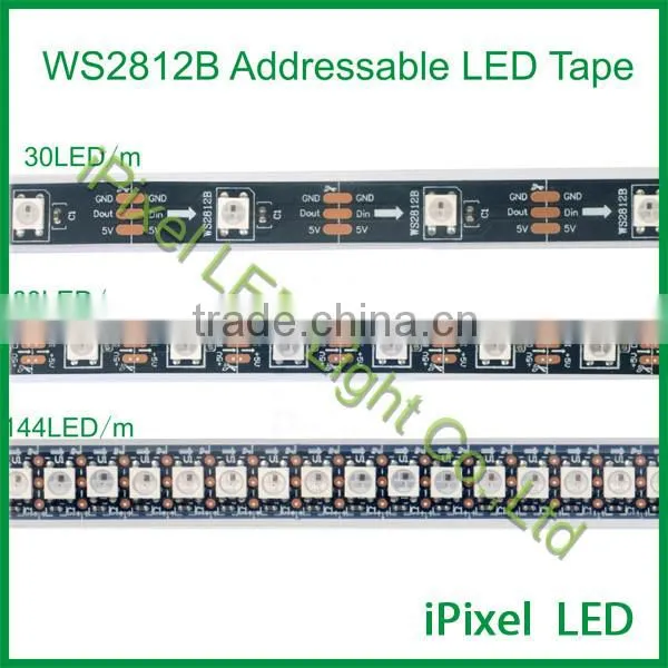 DMX led strip with 5050 LED chip,addressable rgb led strip,waterproof black strip light
