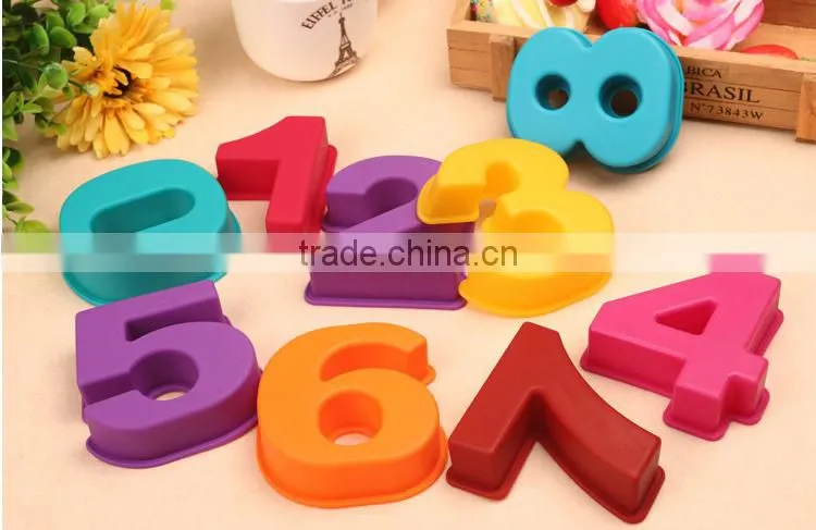 New 2016 silicone numbers and letter cake mold,3 D silicone cake mould