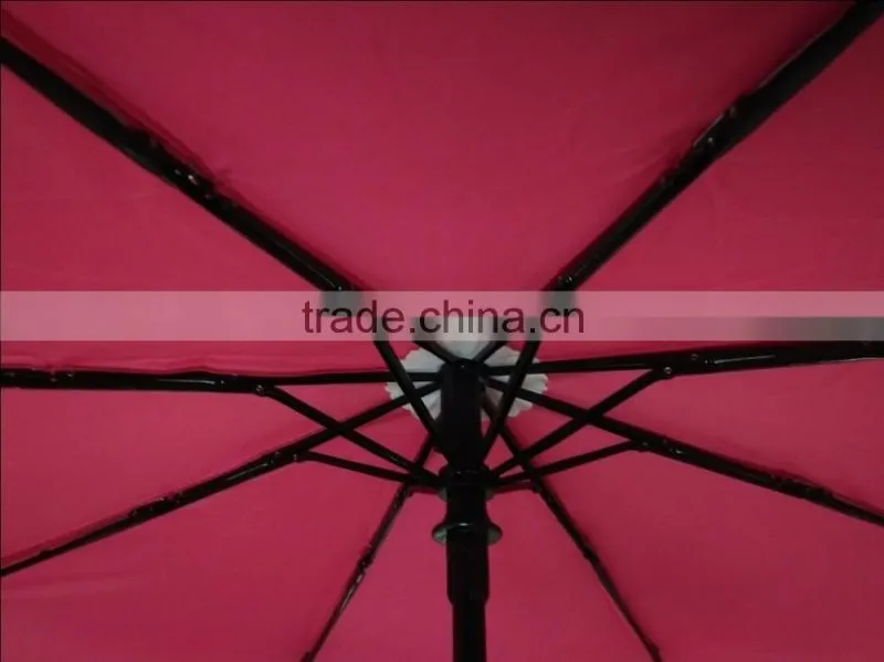 2016 magenta label watermark printing high quality automatic pocket umbrella