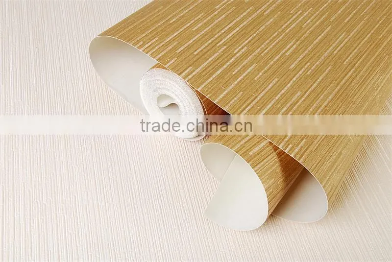 golden waterproof vinyl motel wallpaper