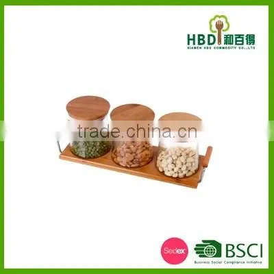 2016 high quality eco-friendly glass jars with rack wholesale