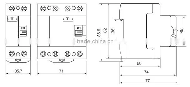BDL18-63 10KA rccb elcb NEW TYPE residual current circuit breaker