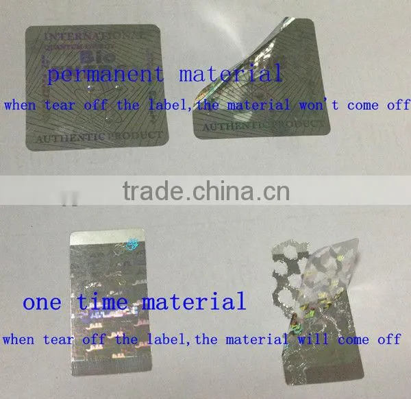 QR code and running number 3d silver hologram label