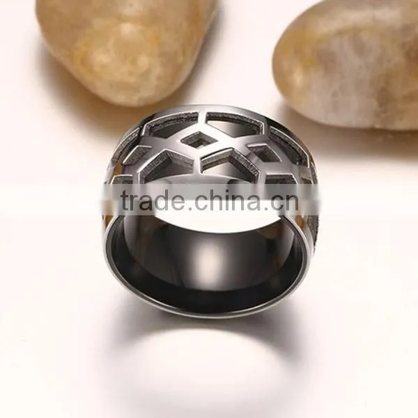 2016 New Design Fashion Black Stainless Steel Men ring