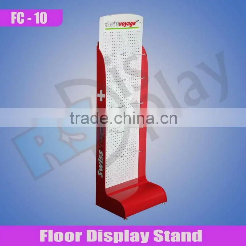 Custom made floor pegboard display stand