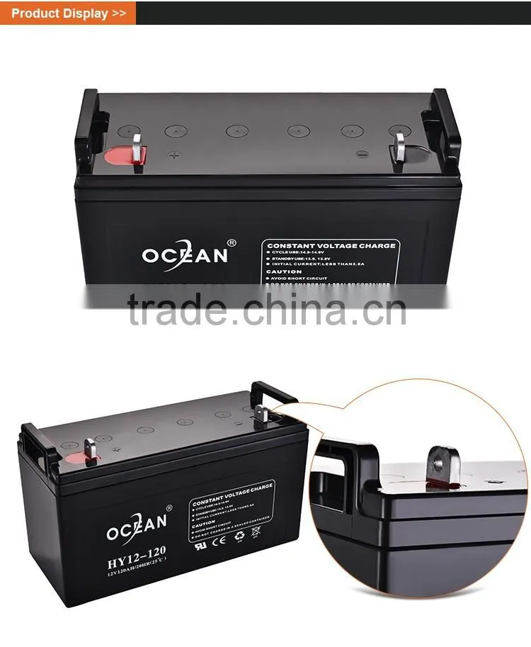 12V big sale 120ah imported special design solar power storage battery