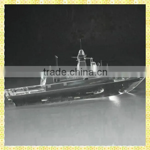 Handmade Engraved Crystal Oil Tanker Model For Business Annual Souvenirs