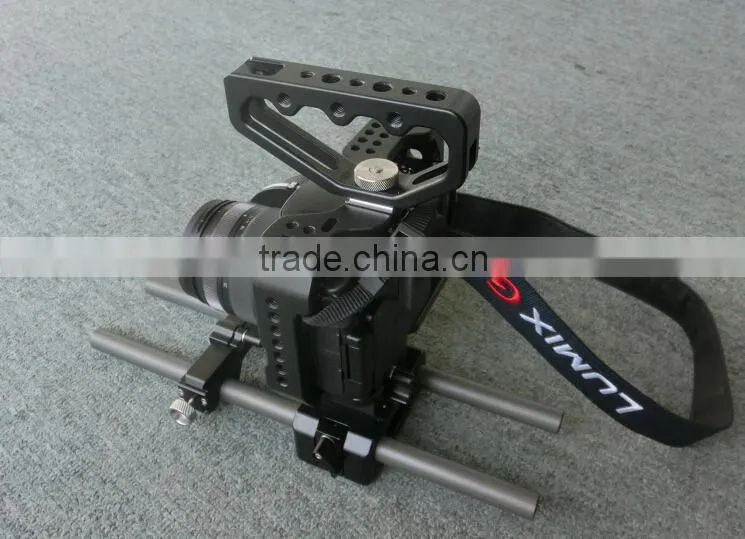Pansonic GH4 dslr rig shoulder mount kit with detachable handle body case and 15mm system case