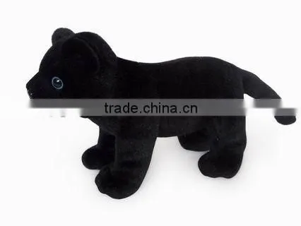factory wholesale realistic sitting black panther plush toy stuffed plush jungle animal toy plush black panther soft toy