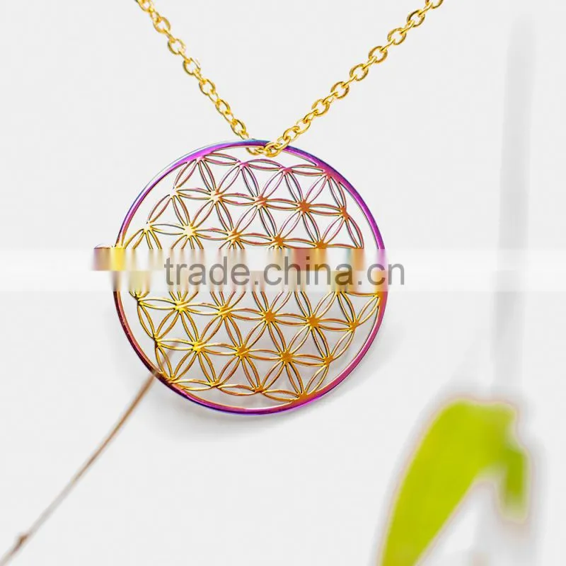 Fashion jewelry 2016 chakra flower of life pendant necklace